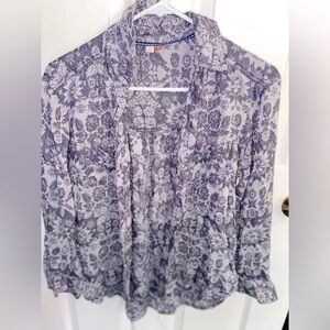 ANTHROPOLOGIE Blue Floral Shirt